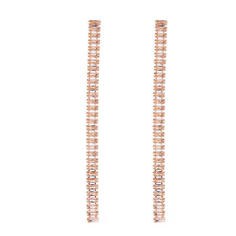 Wholesale The Temperament Is Simple, Square Glass Diamonds, Light Luxury, High-end Temperament Earrings